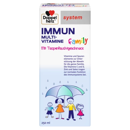 Abbildung der Produktverpackung Doppelherz system IMMUN family Frontansicht
